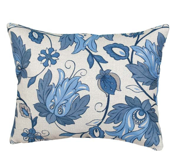Rennie & Rose Woodmere Blue lumbar pillow.  Available in mult sizes