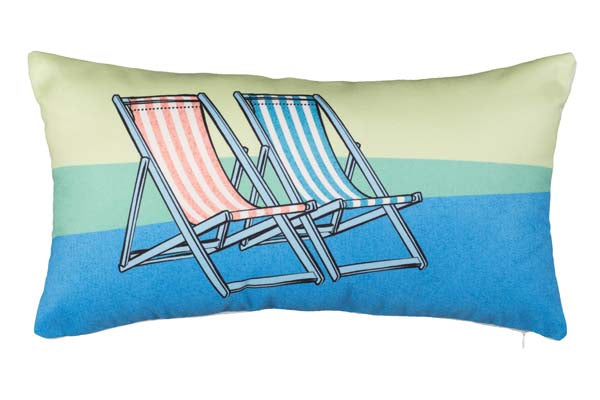 Rennie & Rose Coastal- Beach Chairs For Two Pillow, Indoor/Outdoor