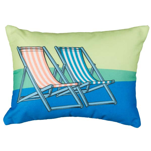 Rennie & Rose Coastal- Beach Chairs For Two Pillow Indoor/Outdoor