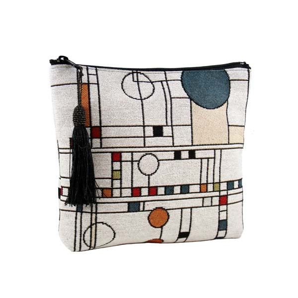 Circle Study Accessory Case Large - Rennie & Rose exclusive fabric - fully lined zip closure tassel accent