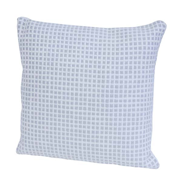 Rennie & Rose Protege Grid Linen Gray pillow, available in mult sizes with zip closure