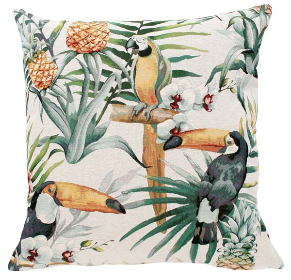 Rennie & Rose Tropical Birds & Foliage Pillows available in 2 sizes