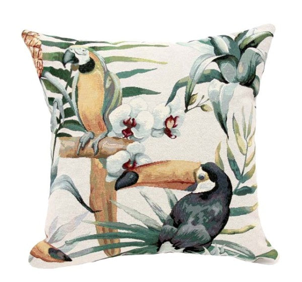 Rennie & Rose Tropical Birds & Foliage Pillow available in 2 sizes