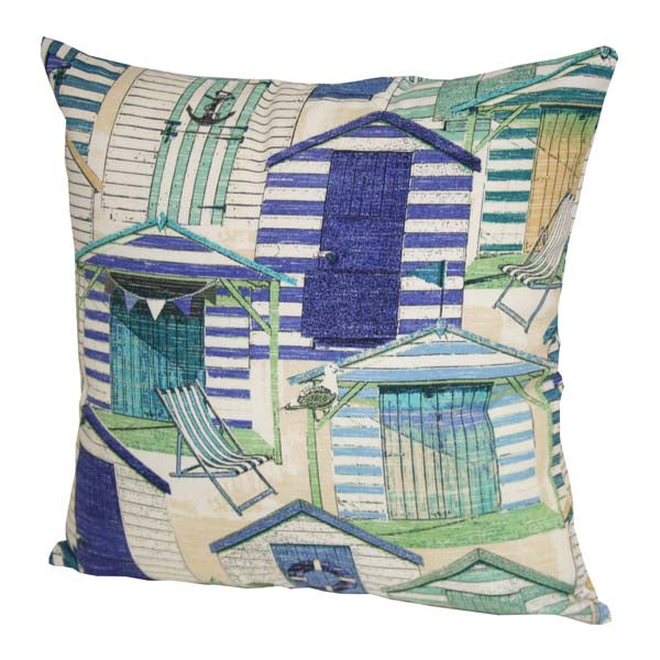 Rennie & Rose Beach Huts Pillow available in mult sizes