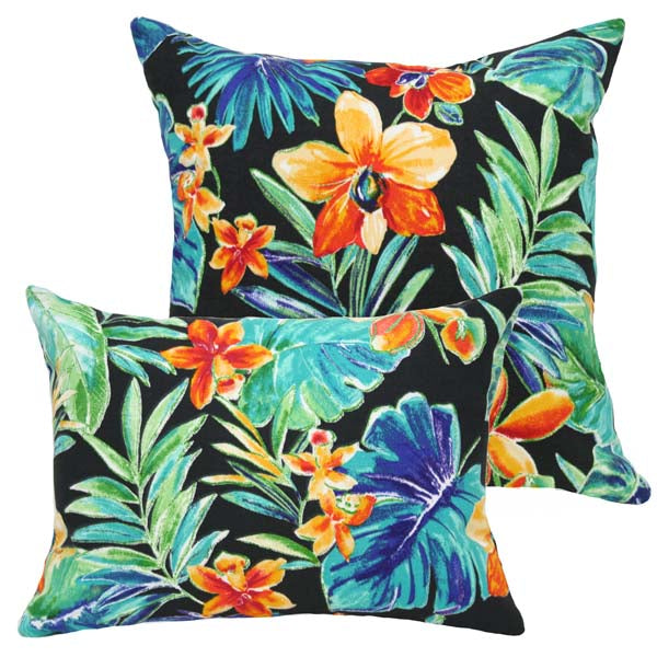 Rennie & Rose Tropical Flora Indoor/Outdoor Pillows 