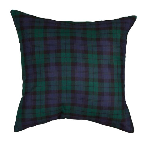 Hamilton Plaid pillow in green and blue tones with classic Scottish-inspired design