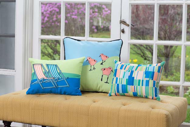 Coastal- Fun Beachy Stripe Pillow image 2