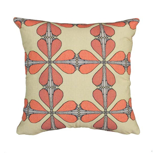 Art Nouveau Floral Window Pillows- Flower Bulb- Terracotta image 0