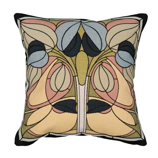 Art Nouveau Floral Window Peridot- Pillow - 18"x18" image